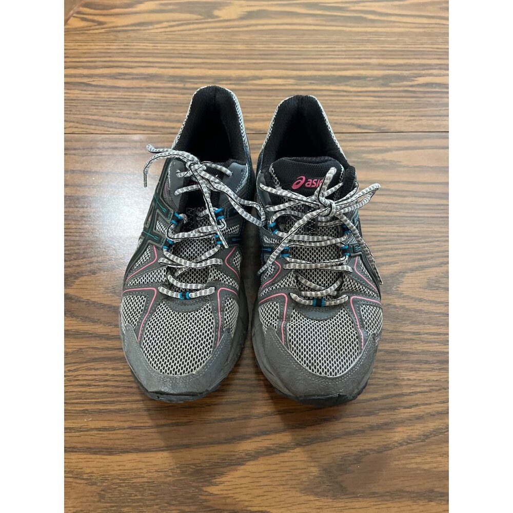 ASICS GEL-Kahana 8 Shoe - T6L5N Black, Island Blue, and Pink Glow size 9